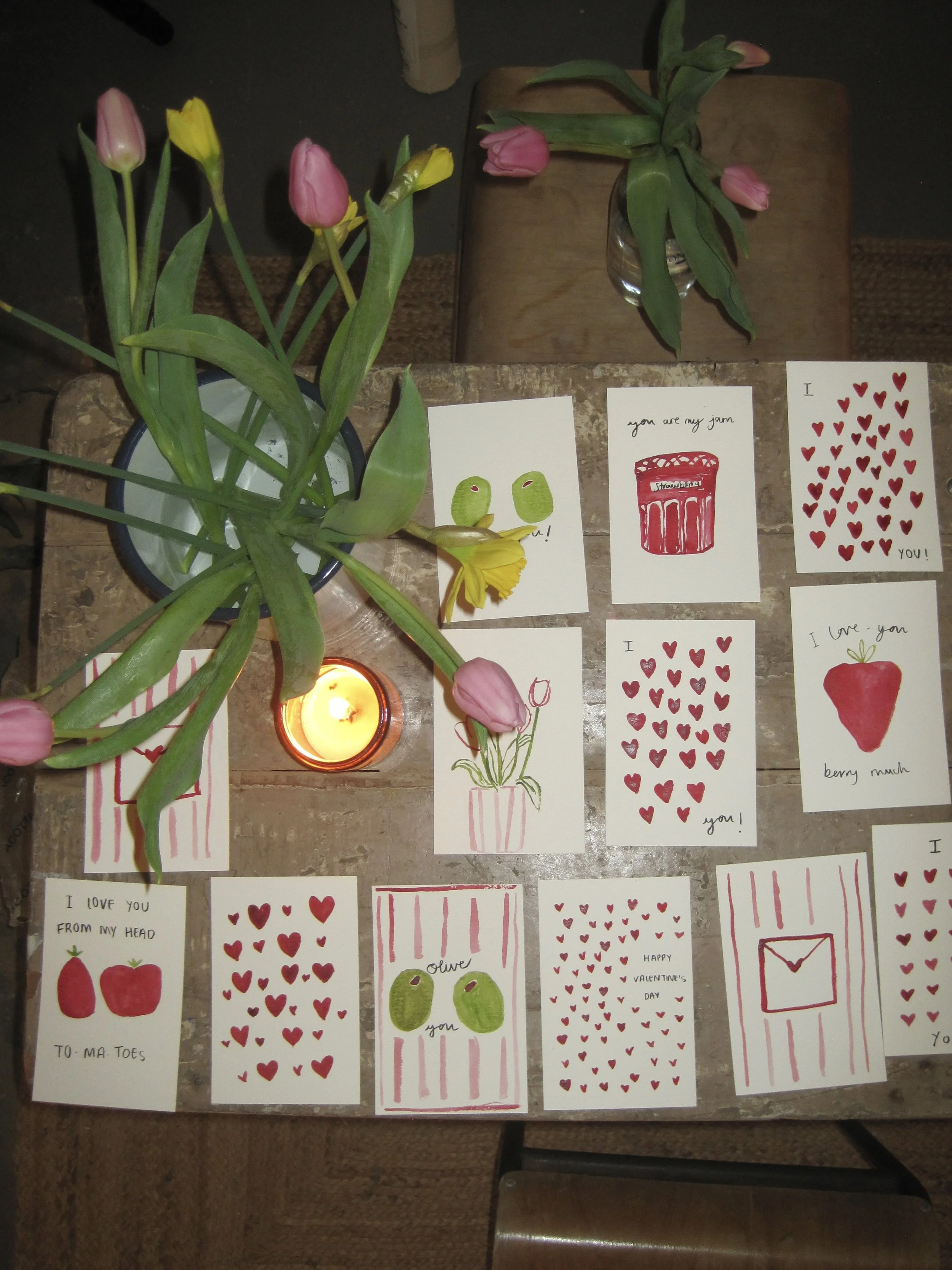 Valentines Hand Painted Card