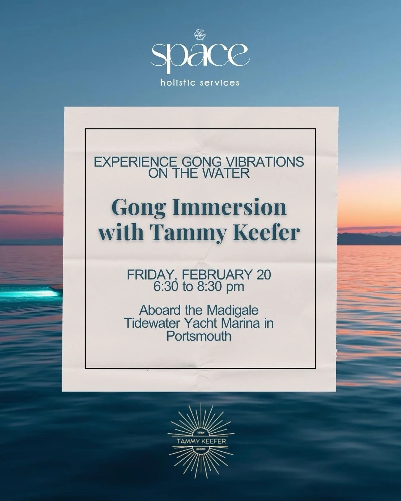 We return to the water aboard the Madigale, for a unique Gong Immersion experience led by Tammy Keefer 🌊

Held on the water in a still, intimate setting, this experience invites sound to be felt as vibration through the body.

Layered gong frequenci