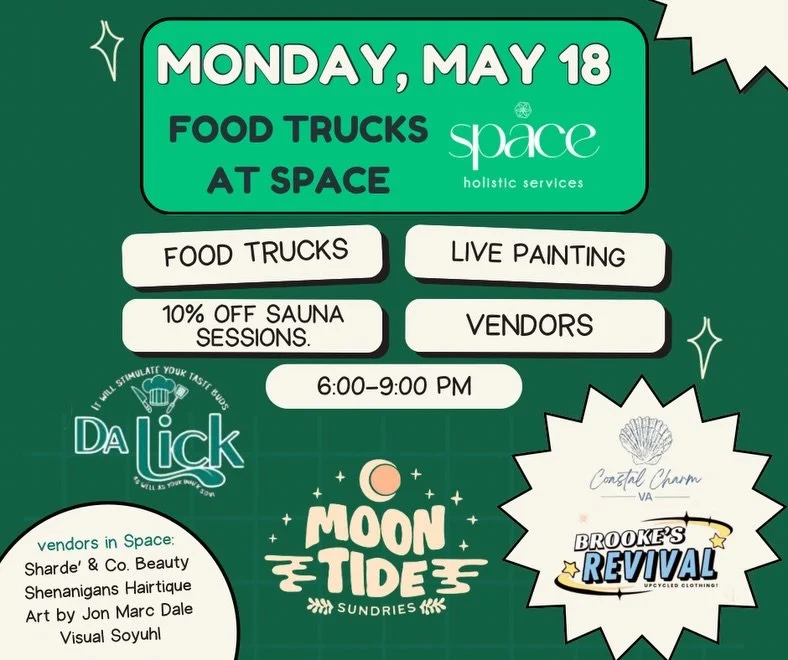 Good food, good energy, shop local 🌮✨👙

FOOD TRUCKS AT SPACE is happening THIS Monday, May 18th and you don&rsquo;t want to miss it! 

Monday, May 18 | 6&ndash;9 PM | Free Entry

We&rsquo;re turning the Space parking lot into an open air experience