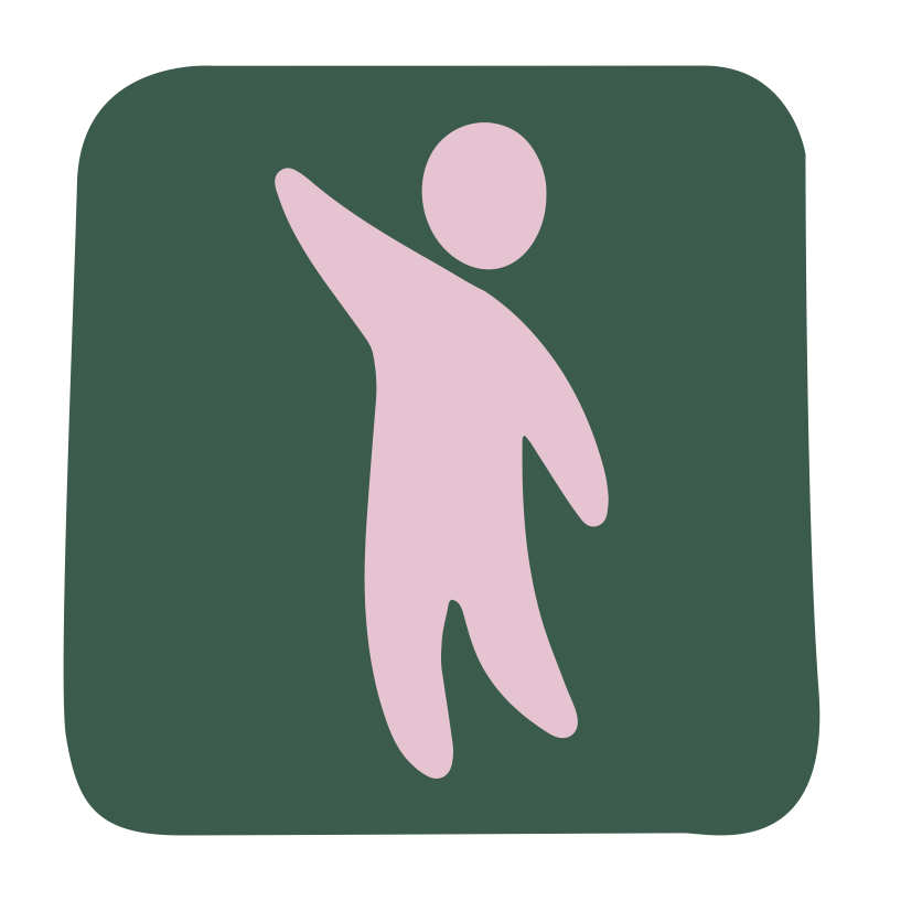 Paizo icon of a pink stick person reaching with one arm raised against a green background.