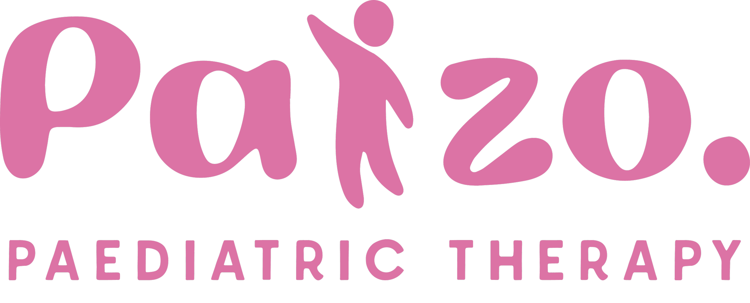 Paizo is derived by the Greek word meaning "to play". Paizo Paediatric Therapy is written in pink writing on a white background.