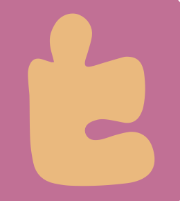 Abstract beige shape on a pink background