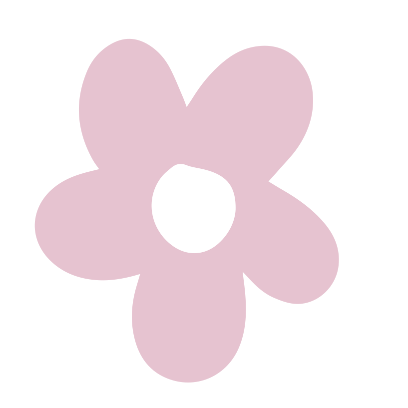 A pink, five-petal flower with a circular hole in the centre on a white background.