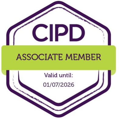 CIPD associate member badge with validity until July 1, 2026.