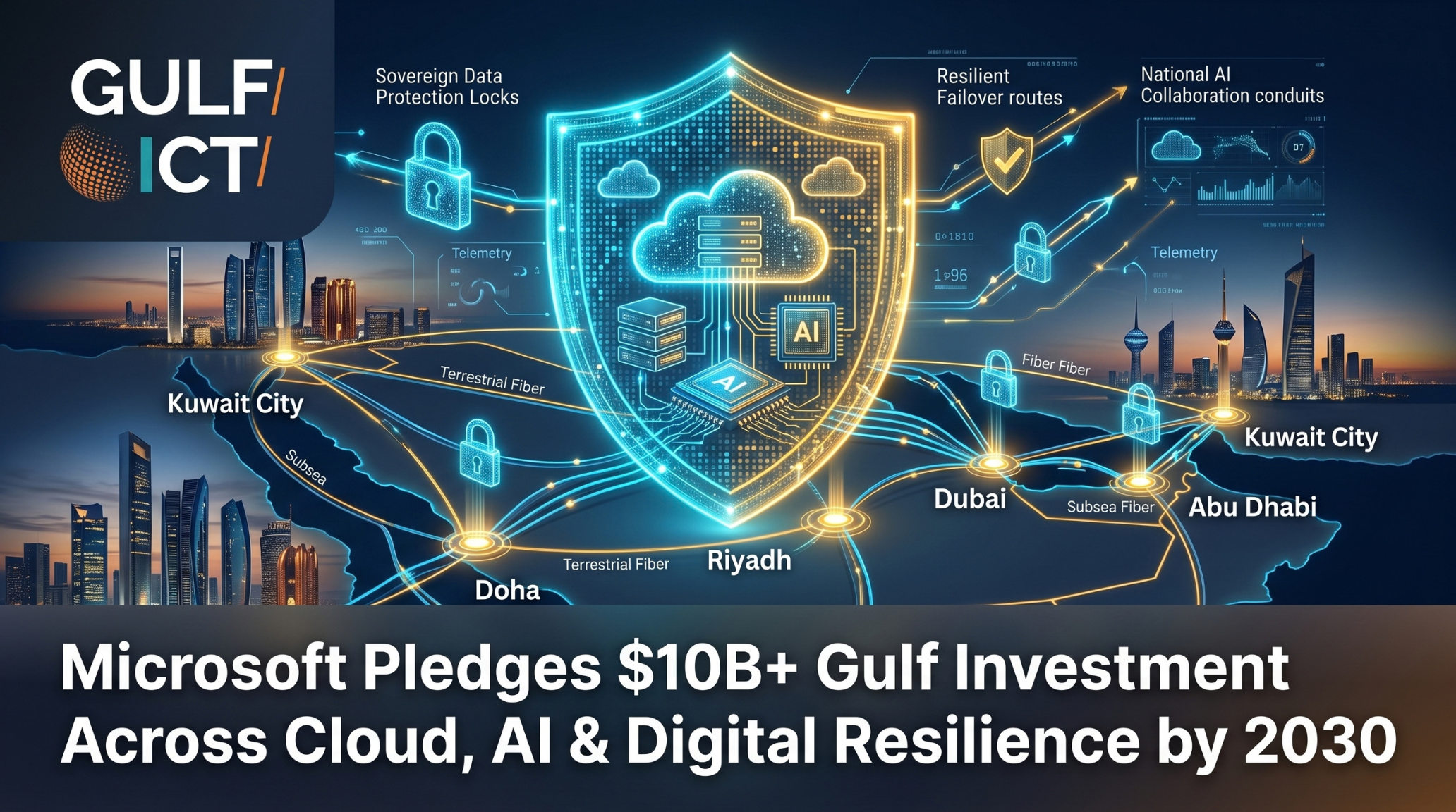 Microsoft Pledges Over $10 Billion Across UAE, Saudi Arabia, Qatar, and Kuwait by 2030 with Core Focus on Digital Resilience