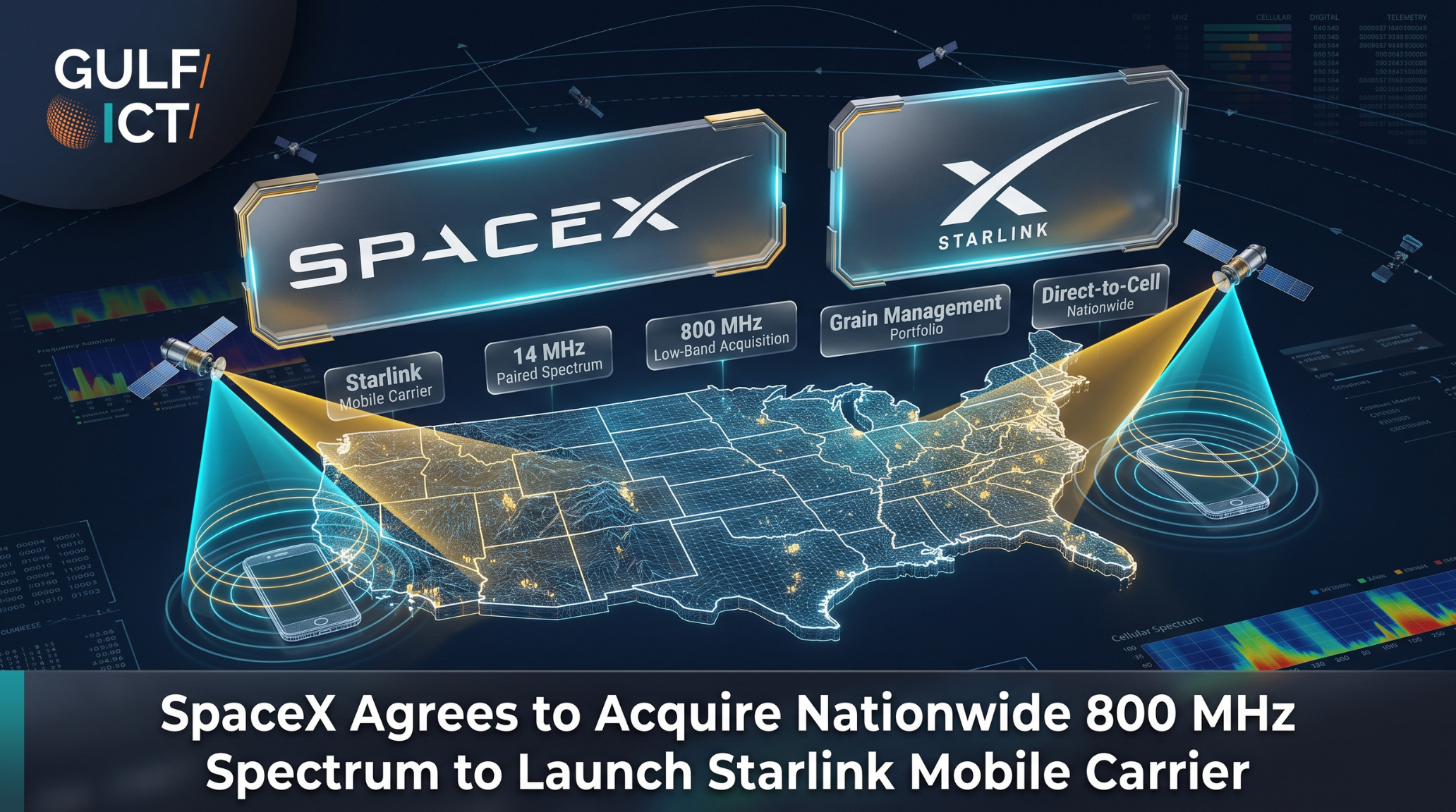 SpaceX Inks Deal to Acquire Nationwide 800 MHz Spectrum from Grain Management to Propel Starlink Mobile as Major US Wireless Carrier