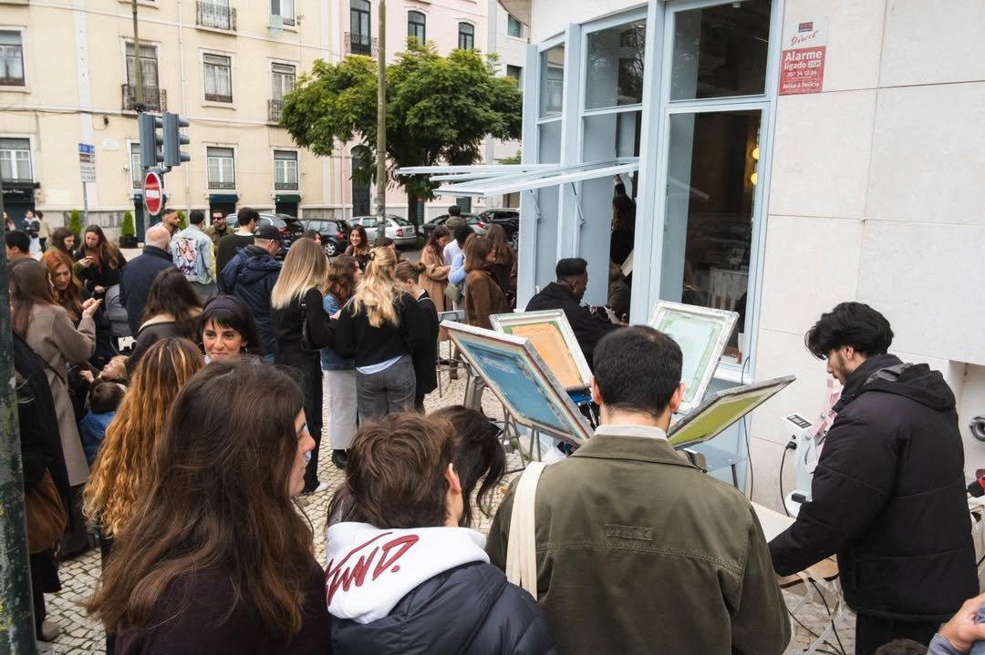 Serigrafia ao vivo na inauguração da pastelaria DoBeco