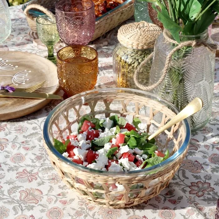 Schüssel mit Flechtkorb (Klein)