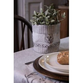 Brotkorb Beige Baumwolle Hirsch