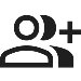 Icon showing two people with a plus sign between them