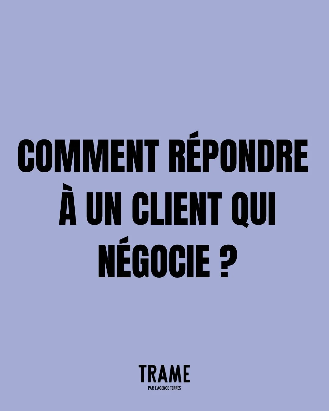 Comment r&eacute;pondre &agrave; un client qui n&eacute;gocie ? 🧐
Voici une question qui est beaucoup revenue lors de nos &eacute;changes en live ! 💬
Un client qui vous demande de baisser vos honoraires, &ccedil;a arrive. Voici comment on r&eacute;