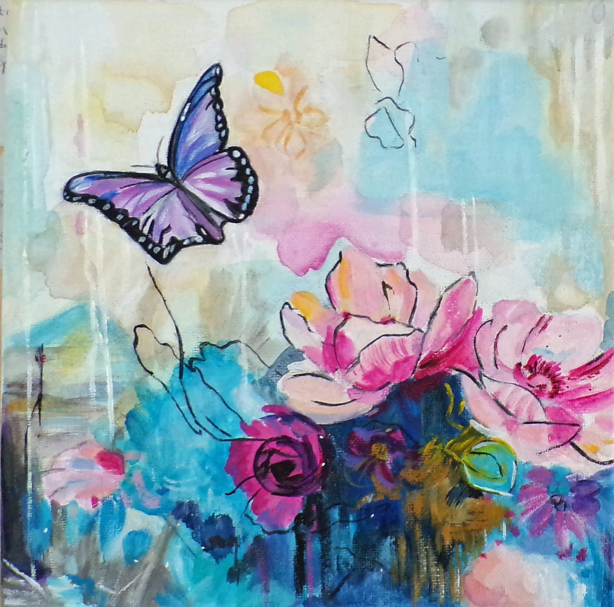 Awakened Wings | Butterfly Floral Painting