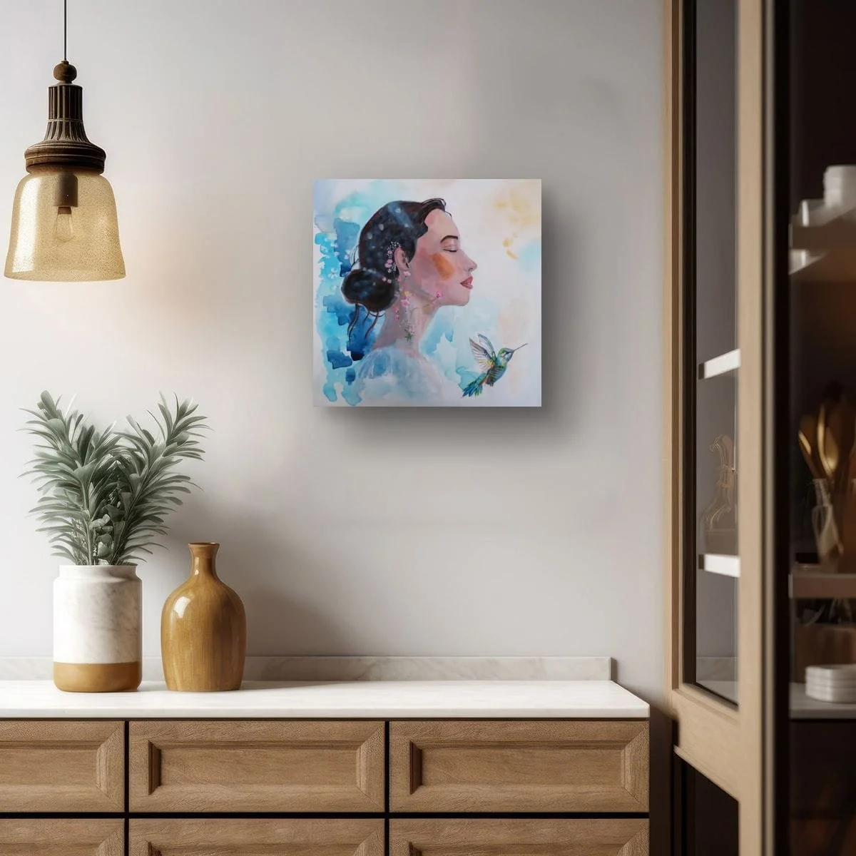 In Her Radiance by Rosemarie Valsoaney-on wall.jpeg