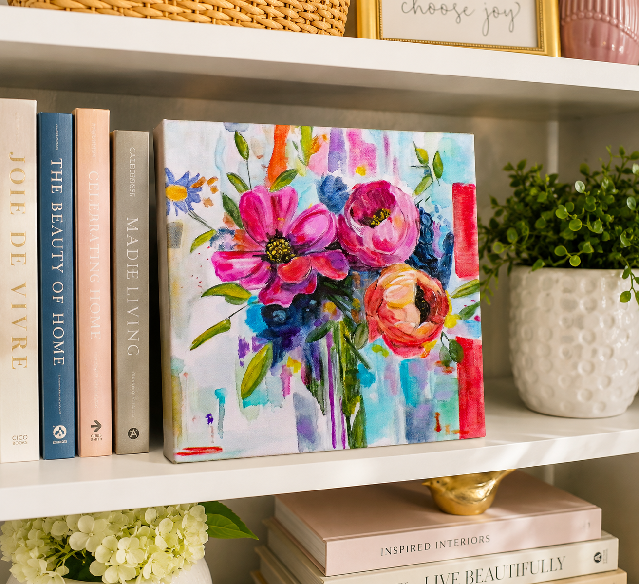 Radiant Harmony | Colorful Floral Painting | Original Acrylic and Ink Art