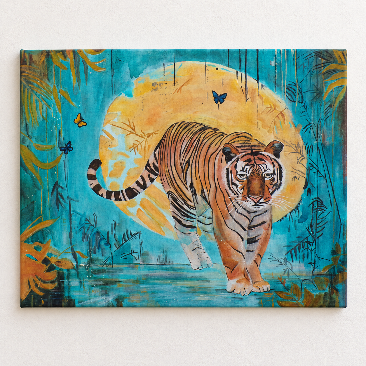 The Quiet Strength We All Carry | Tiger Painting | Mixed Media Wildlife Art