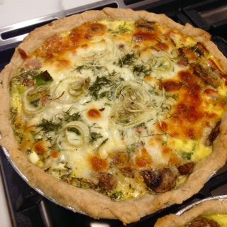 Zucchini and Ham Quiche with Olive Oil Crust