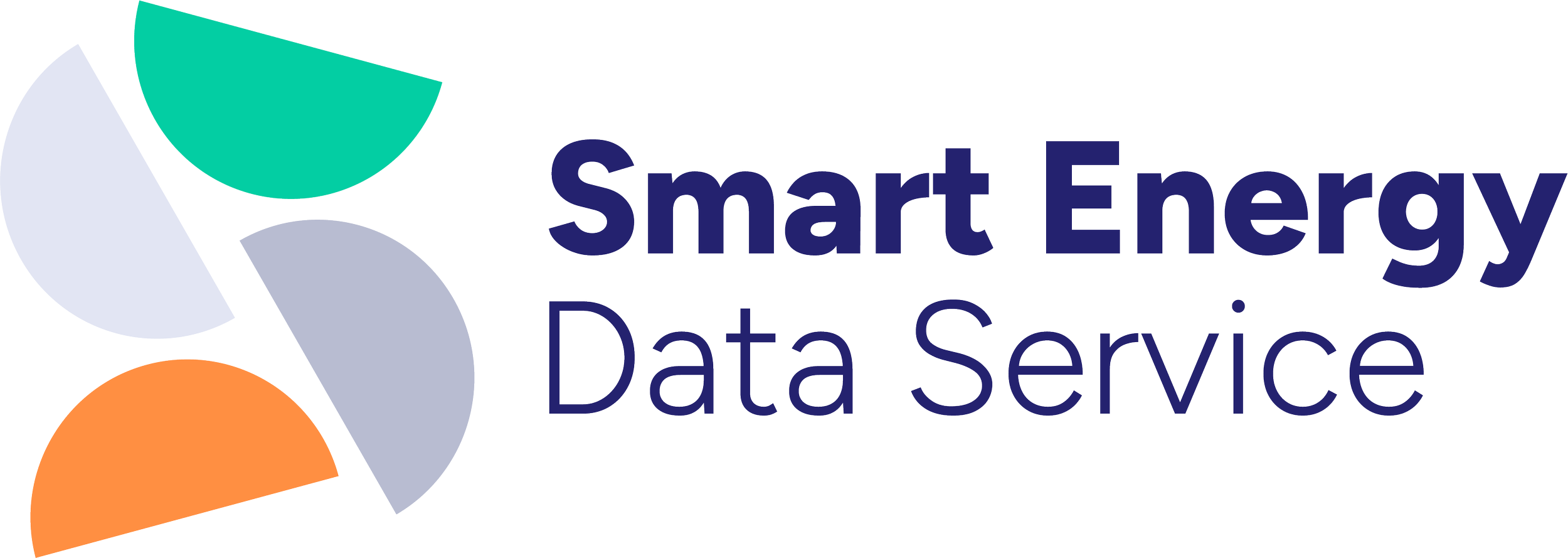 Logo for Smart Energy Data Service with abstract shapes and text.