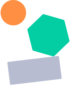 SDR UK branded image illustration of four geometric shapes: an orange circle, a teal hexagon, a light purple rectangle, and a purple triangle.