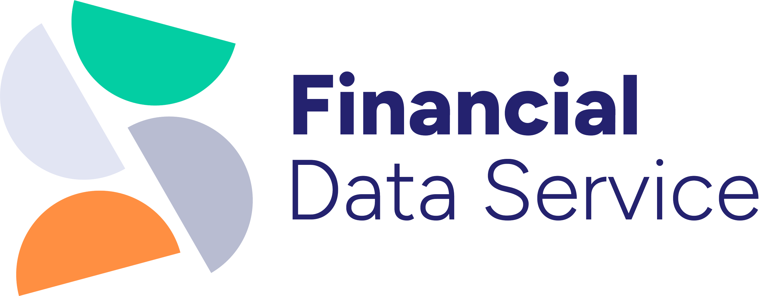 Logo with abstract colorful shapes and text reading 'Financial Data Service'.