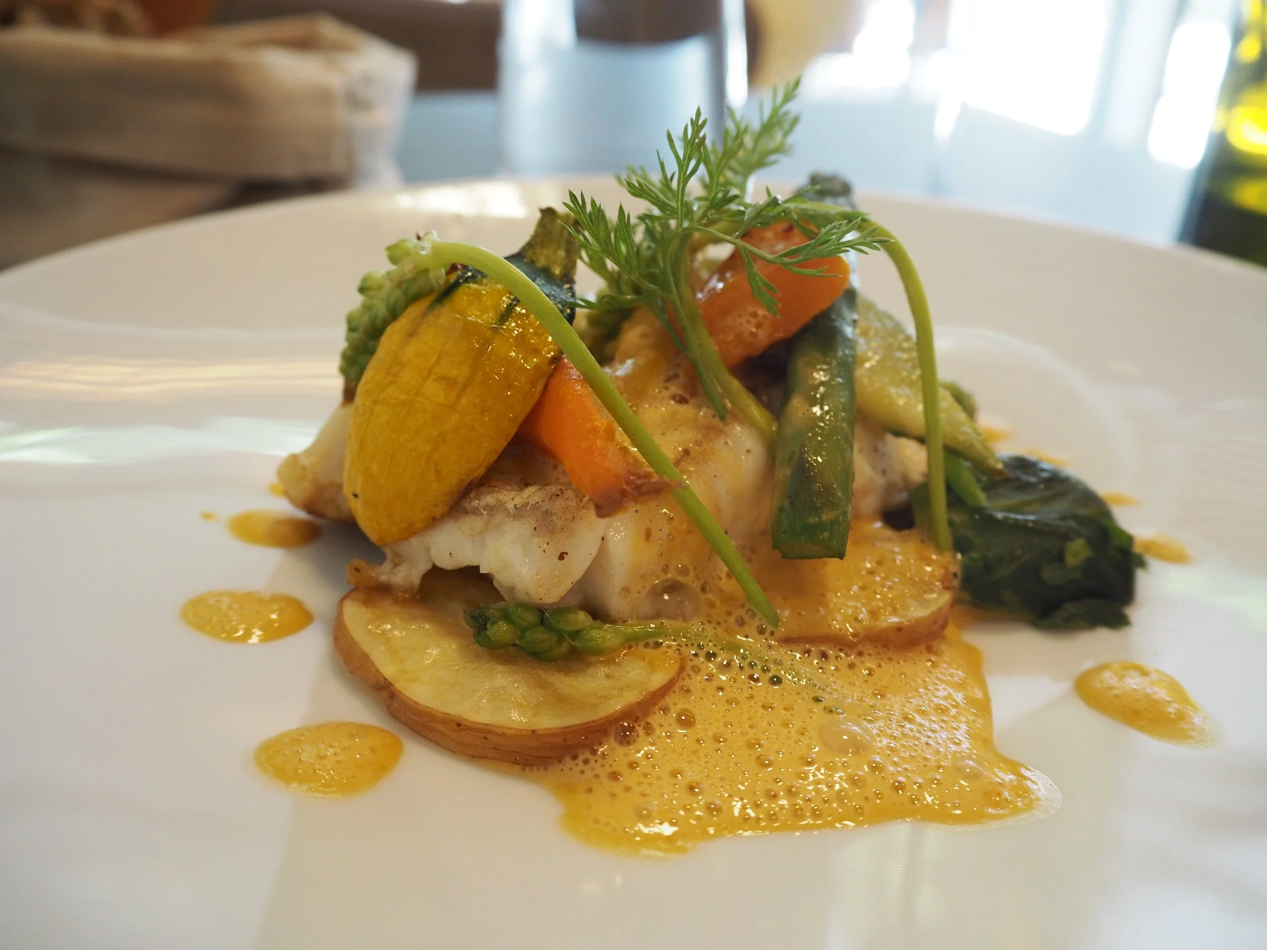 Plat gastronomique poisson