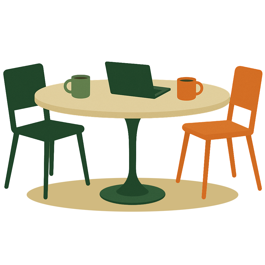 A working table where people collaborate together with trust.