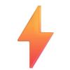 Lightning bolt symbol with pink and orange gradient