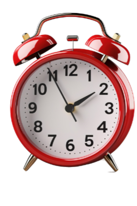 Red vintage alarm clock symbolizing tight timelines and fast turnarounds solved through The Aux Co’s embedded production support.