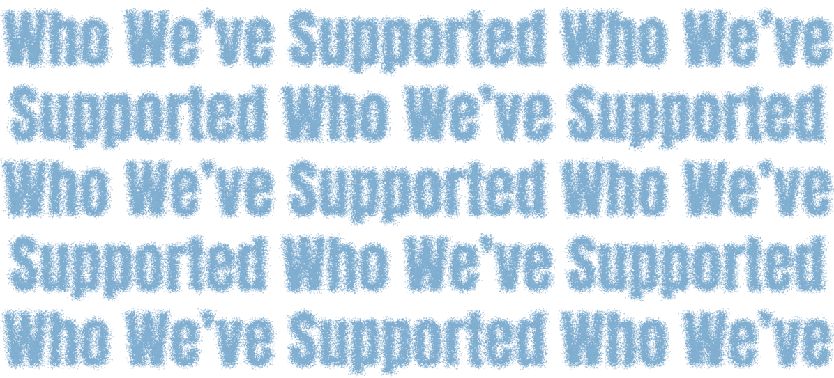 Repeating blue text reading Who We’ve Supported, highlighting the global brands and agencies that partner with The Aux Co for creative production.