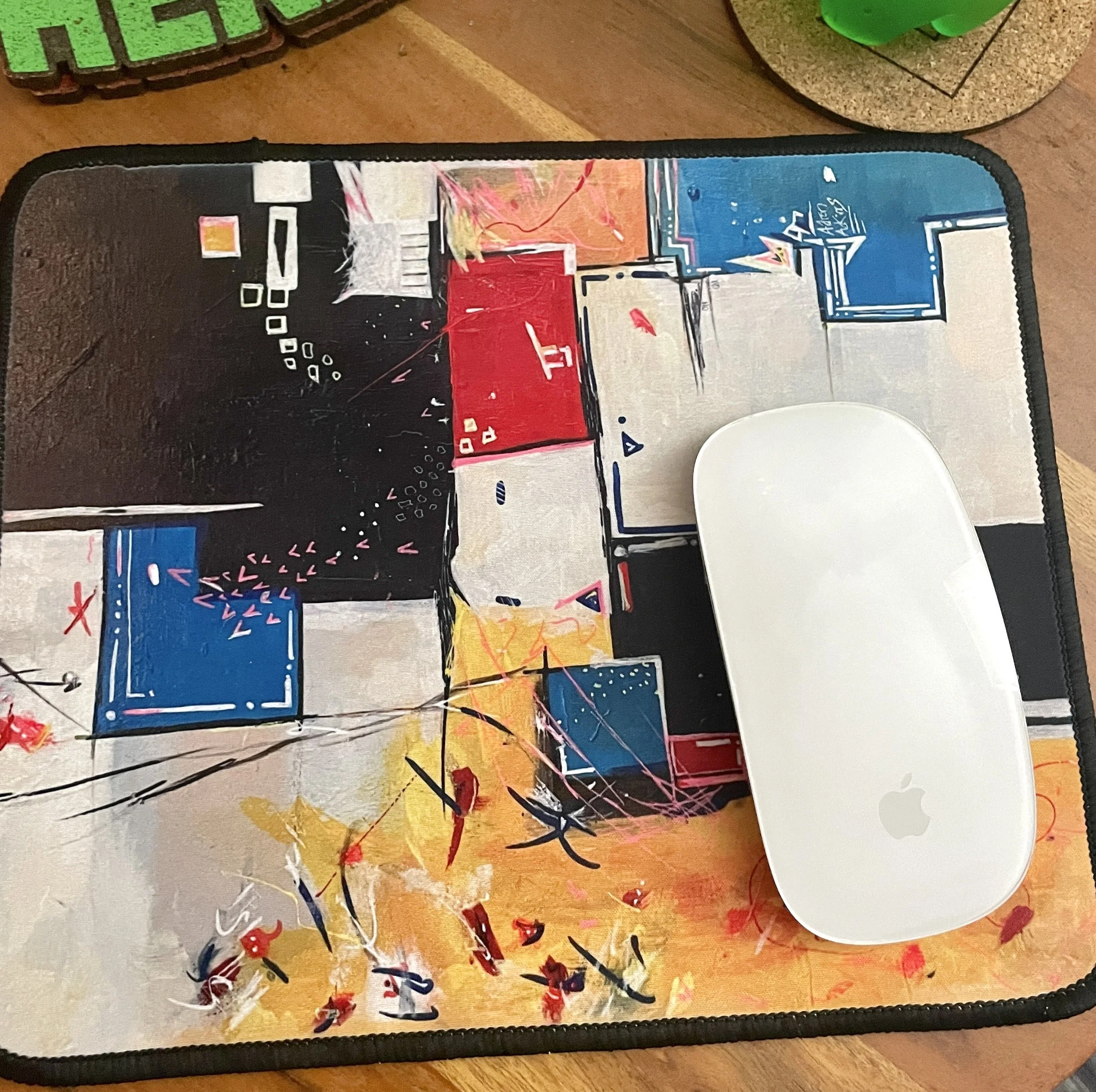 Abstract Pride Primary Colors Mouse Pad — "LGBTQ de Piet"