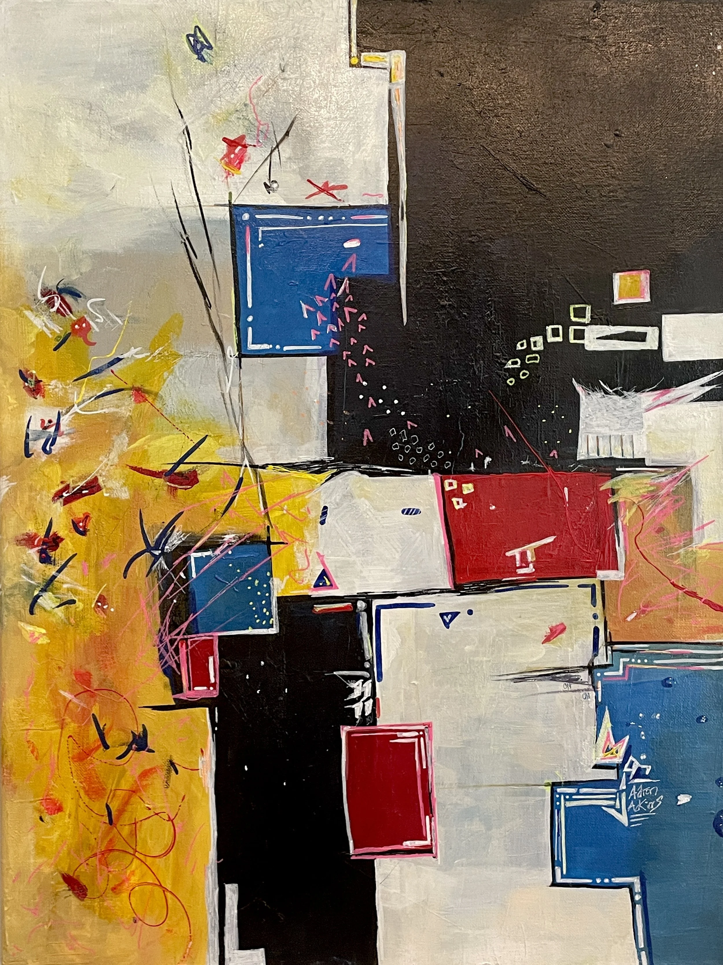 LGBTQ de Piet - 18x24in Abstract Study in Move On series by Aaron Adkins