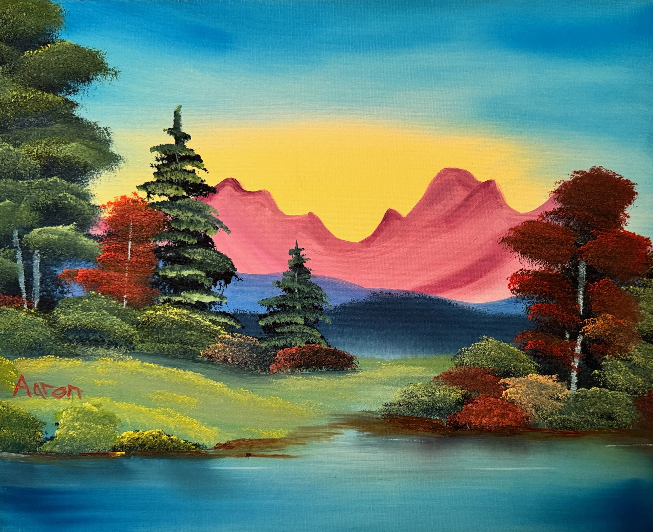 Majestic Sunrise 16x20in Oil Painting