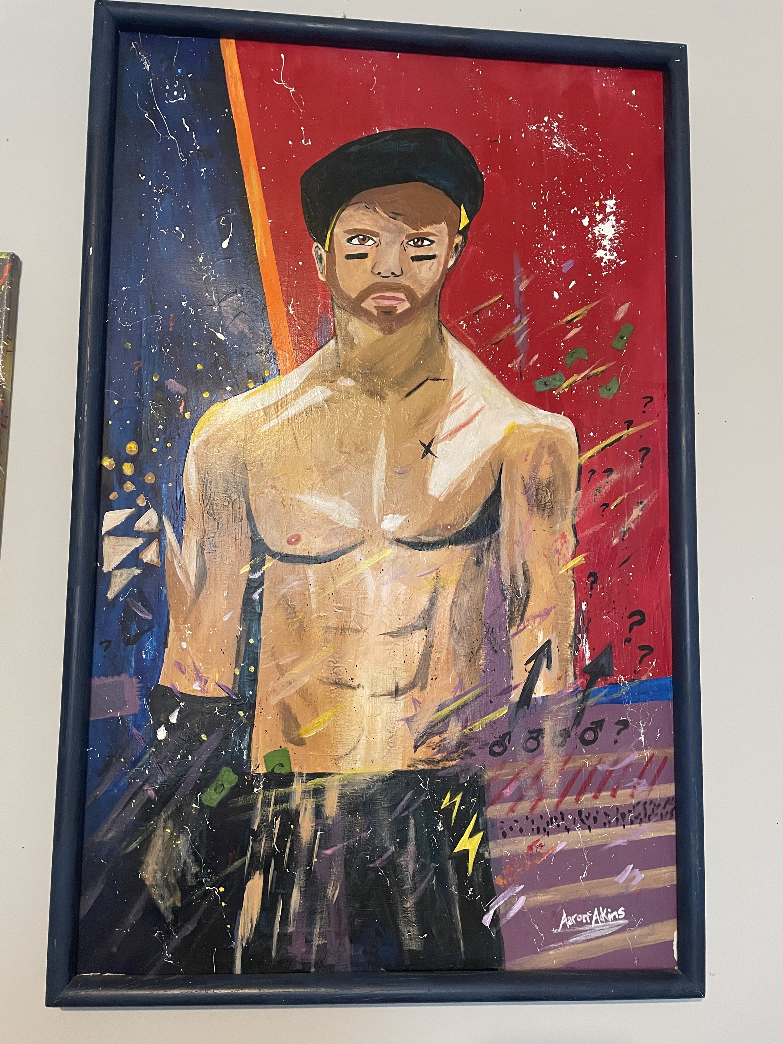 Love at War a self portrait painting from "Breaking Stereotypes" series by Aaron Adkins