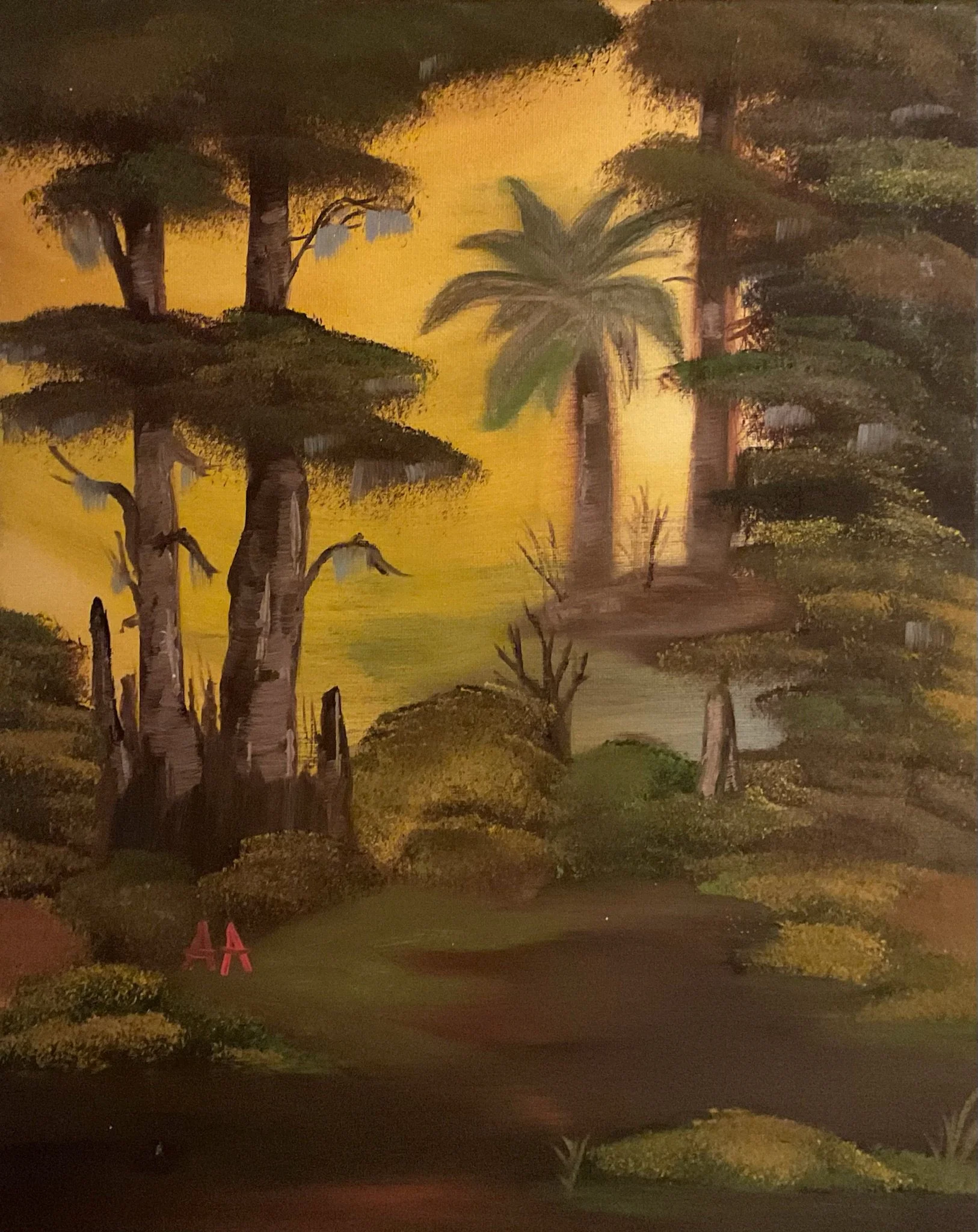 Tropical Swamp #2 - 16x20in Oil Painting