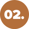 A brown circular badge with white text displaying the number '02.'