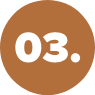 A brown circular object with the number 03 in white text inside it.
