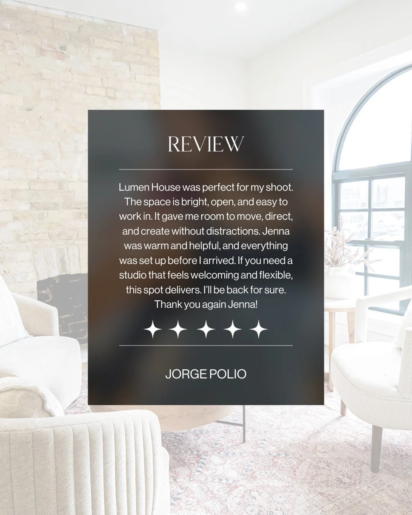 ✨There&rsquo;s nothing more meaningful than hearing how the space feels through the eyes of the creatives who bring it to life. Jorge has an incredible eye, and seeing Lumen House through his lens reminds us why we built this place in the first place