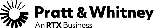 Pratt & Whitney logo with bold black text reading 'Pratt & Whitney' and smaller text 'An RTX Business' underneath.