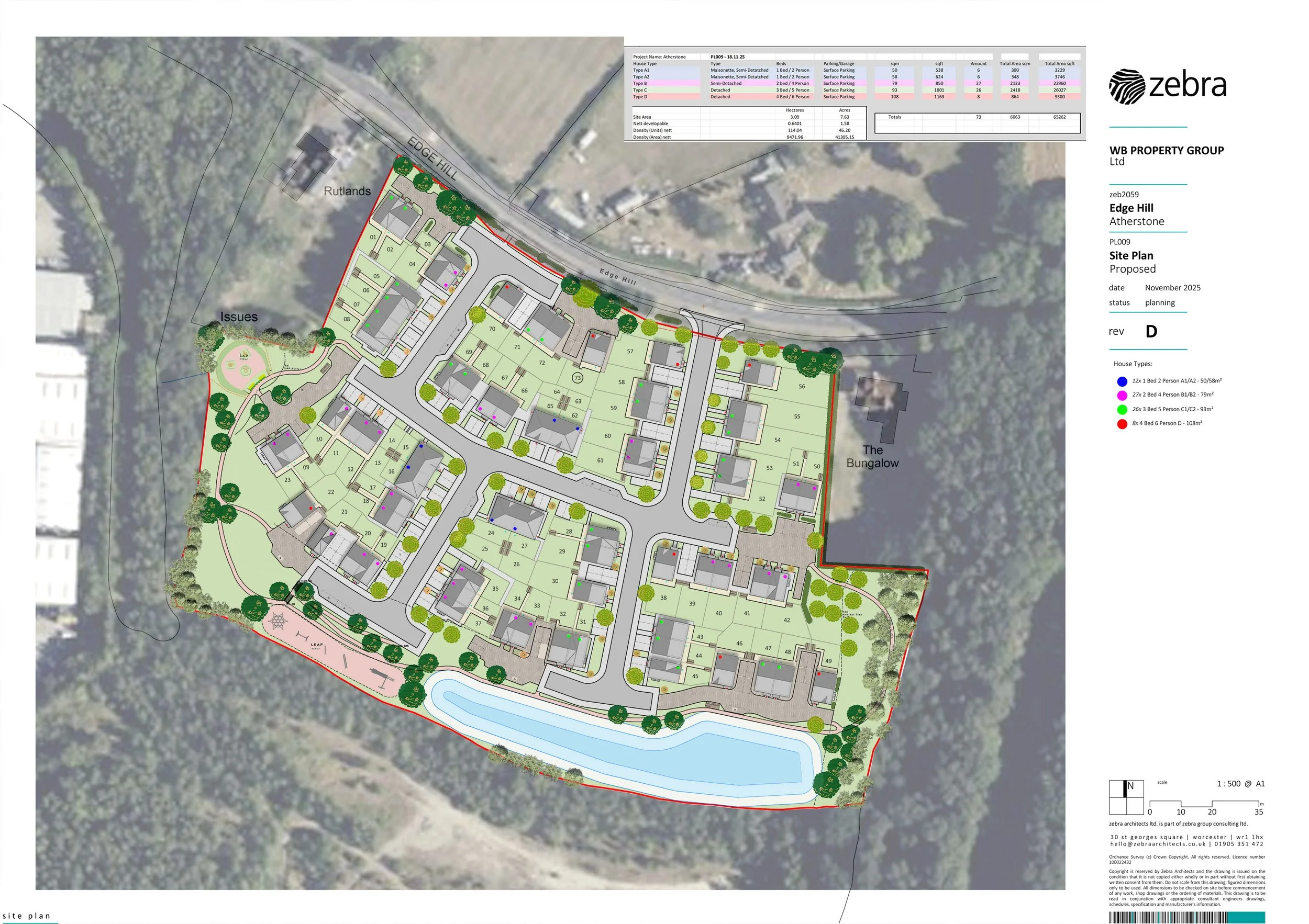 Proposed site plan for Forest Edge Wood End, by Zebra Architects.