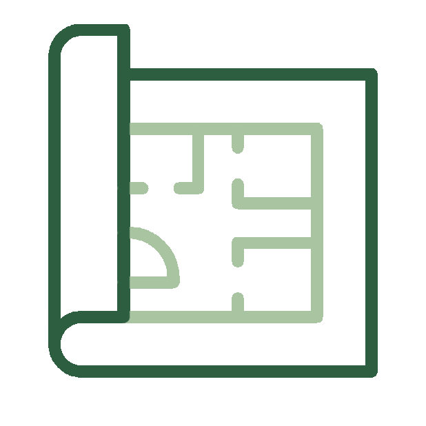 Animated building plans icon to represent Potential start on Site