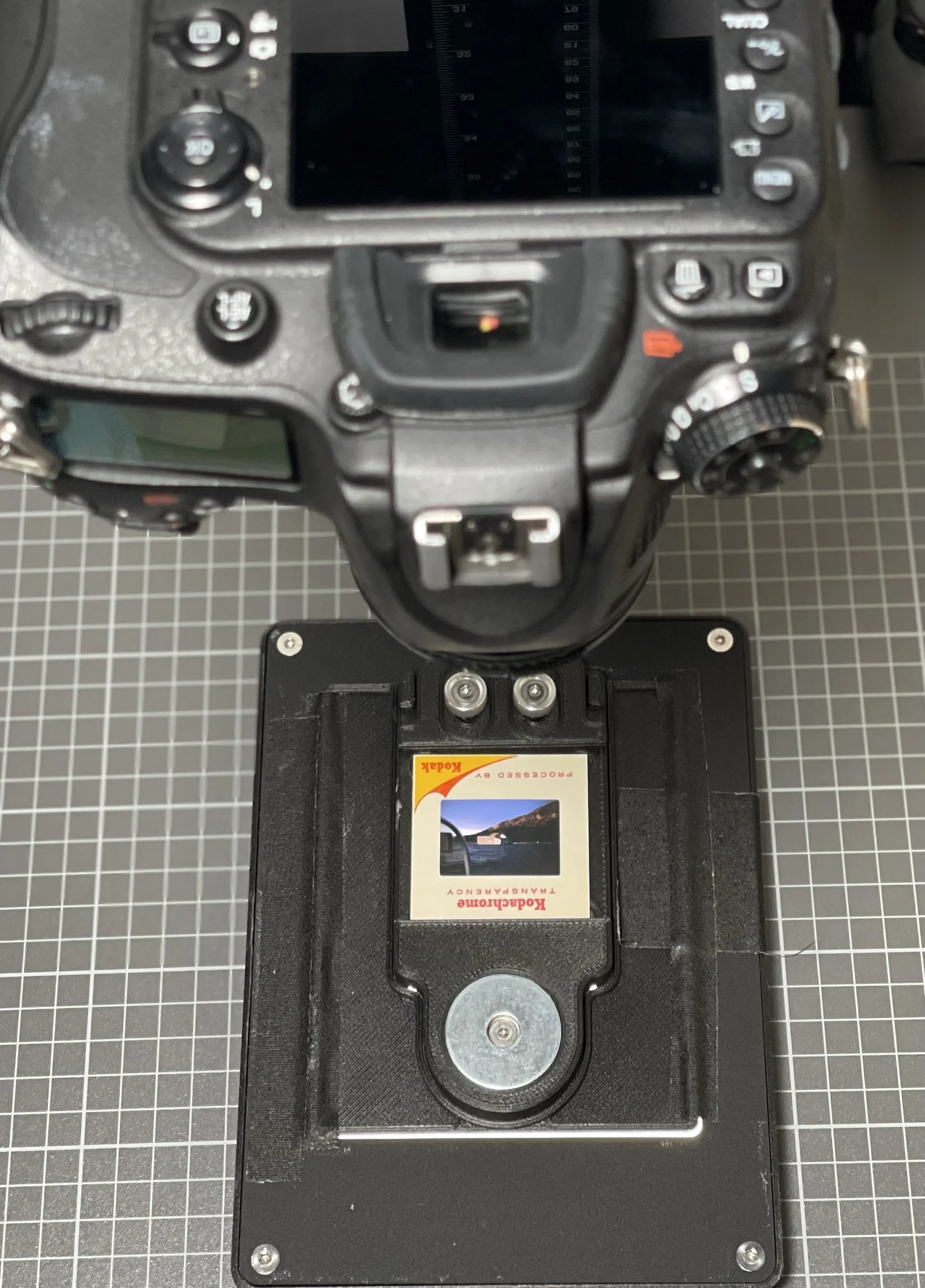 Camera digitizing a photo slide