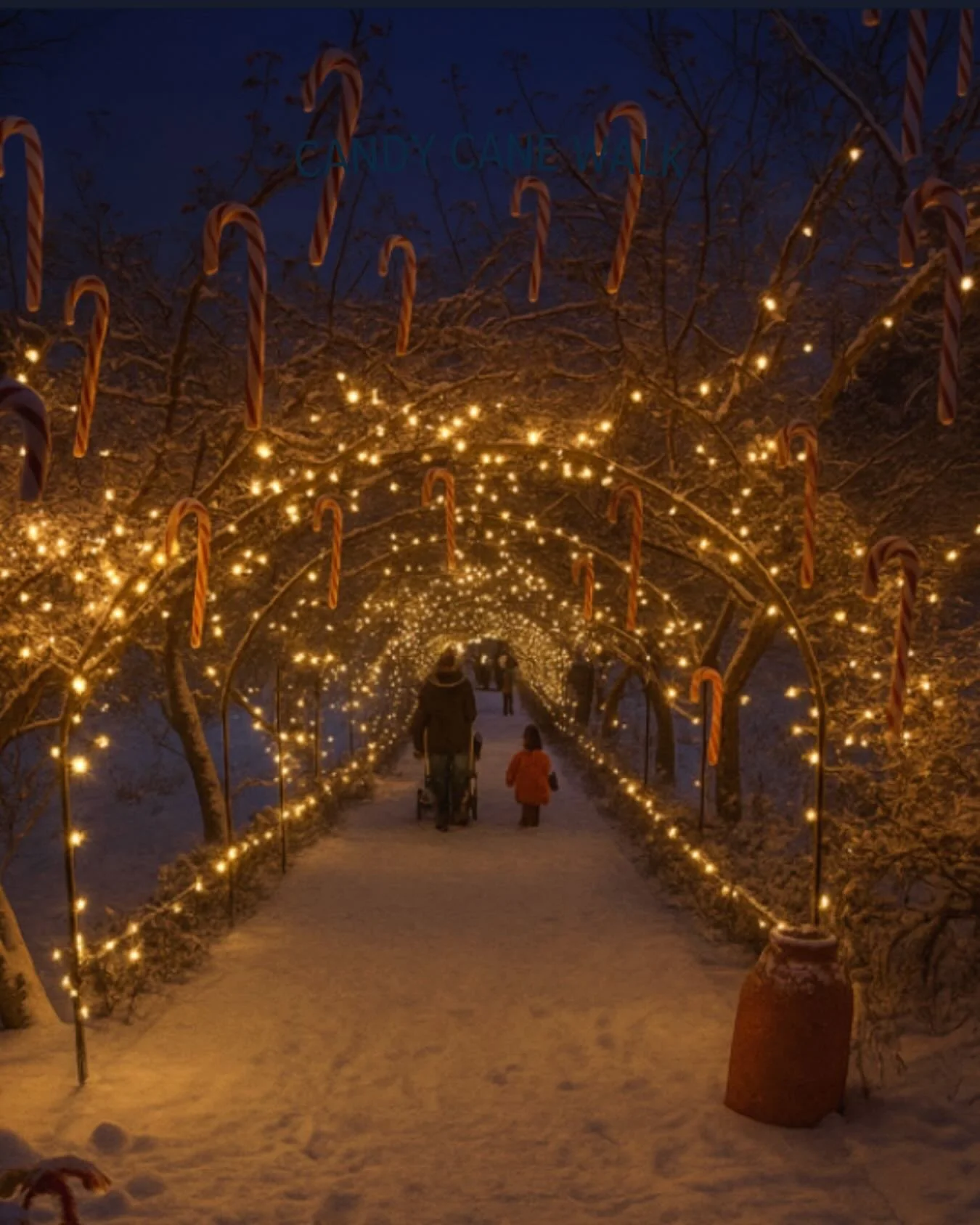 Step into the magic of Santa&rsquo;s Winter Garden 🎄

First stop on our journey through the garden&hellip; Candy Cane Walk✨

A glowing tunnel of twinkling fairy lights and hanging candy canes welcomes you in, guiding you through a magical archway th