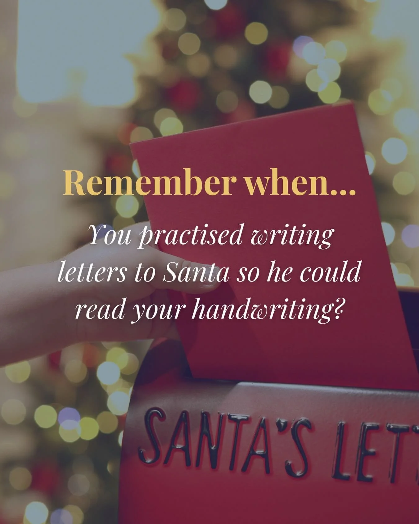 Remember when you would practice writing your letter to Santa to make sure he could read your handwriting? ✏️✨

Carefully choosing your words.
Trying your very best to write neatly&hellip; in the hope he really was reading.

At Santa&rsquo;s Winter G