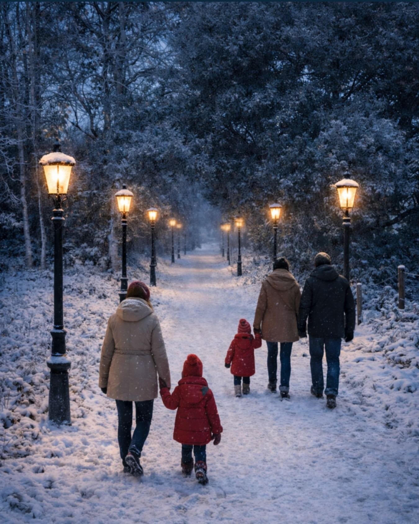 Along Lamplight Lane, the path ahead glows gently with the warm flicker of Victorian lanterns, their golden light dancing across the snow and weaving through the trees ❄️

This is the quiet pause in your journey - a moment to slow your steps, hold ha