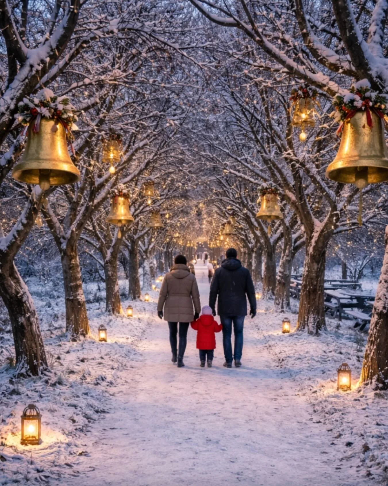 ✨ Just when you think the magic couldn&rsquo;t grow&hellip; it begins to jingle ✨ 

Further along the trail, the trees come alive with a gentle, musical charm. Golden bells hang from the branches overhead, catching the light and softly chiming as fam