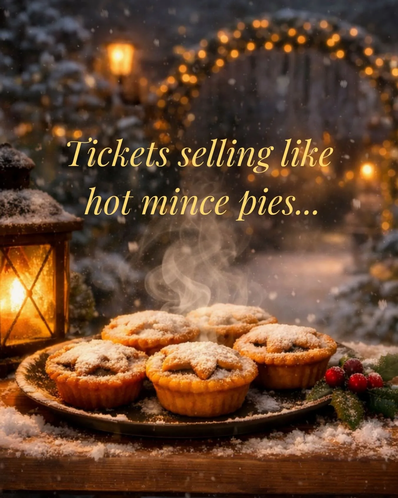 The garden is filling&hellip; softly, quietly&hellip; and ever so quickly ✨

Tickets are selling like hot mince pies, fresh from the oven and disappearing just as fast.

Lanterns are being lit, paths are being dusted with snow, and something rather