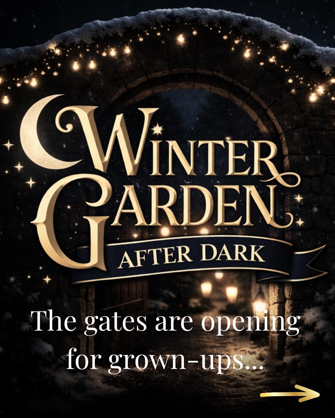 As dusk falls, the Winter Garden transforms.

Wander beneath twinkling lights, stroll through snow-dusted pathways, sip on a festive drink, and soak up the atmosphere as live music fills the air. 

Explore the enchanting Winter Garden, discover cosy 