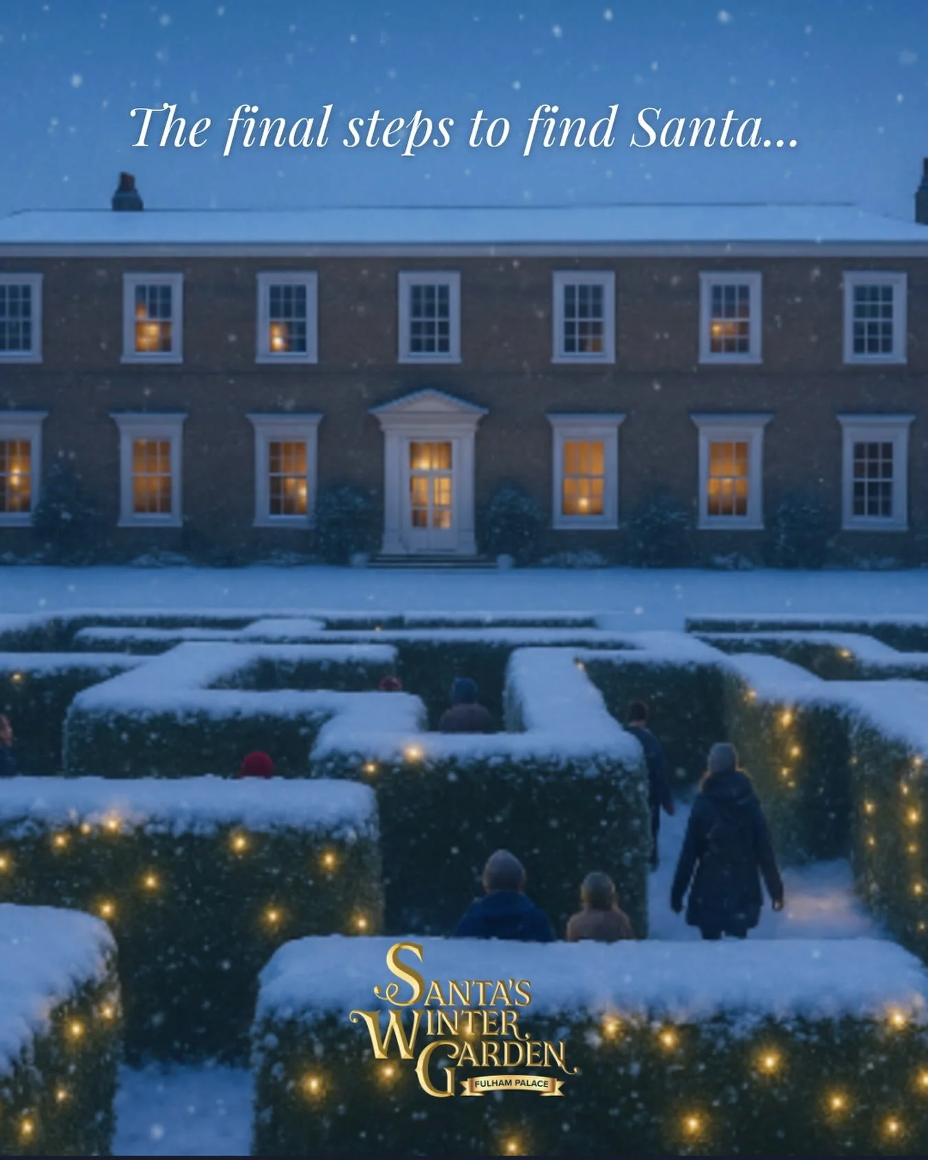 The final part of the search for Santa begins here&hellip; ✨

Lose yourself in our Snow Maze - a glittering winter labyrinth of snow-topped hedges, twinkling lights and Christmas magic, with the magnificent Fulham Palace as your backdrop ❄️

For now,