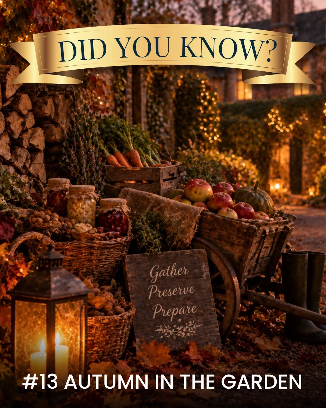 For Tudor families, autumn wasn&rsquo;t just a time for admiring golden leaves and crisp mornings&hellip;🍂✨

It was time to prepare for winter. 🌰🍎

The autumn harvest had to be gathered and carefully stored away. Apples and other fruits could be p