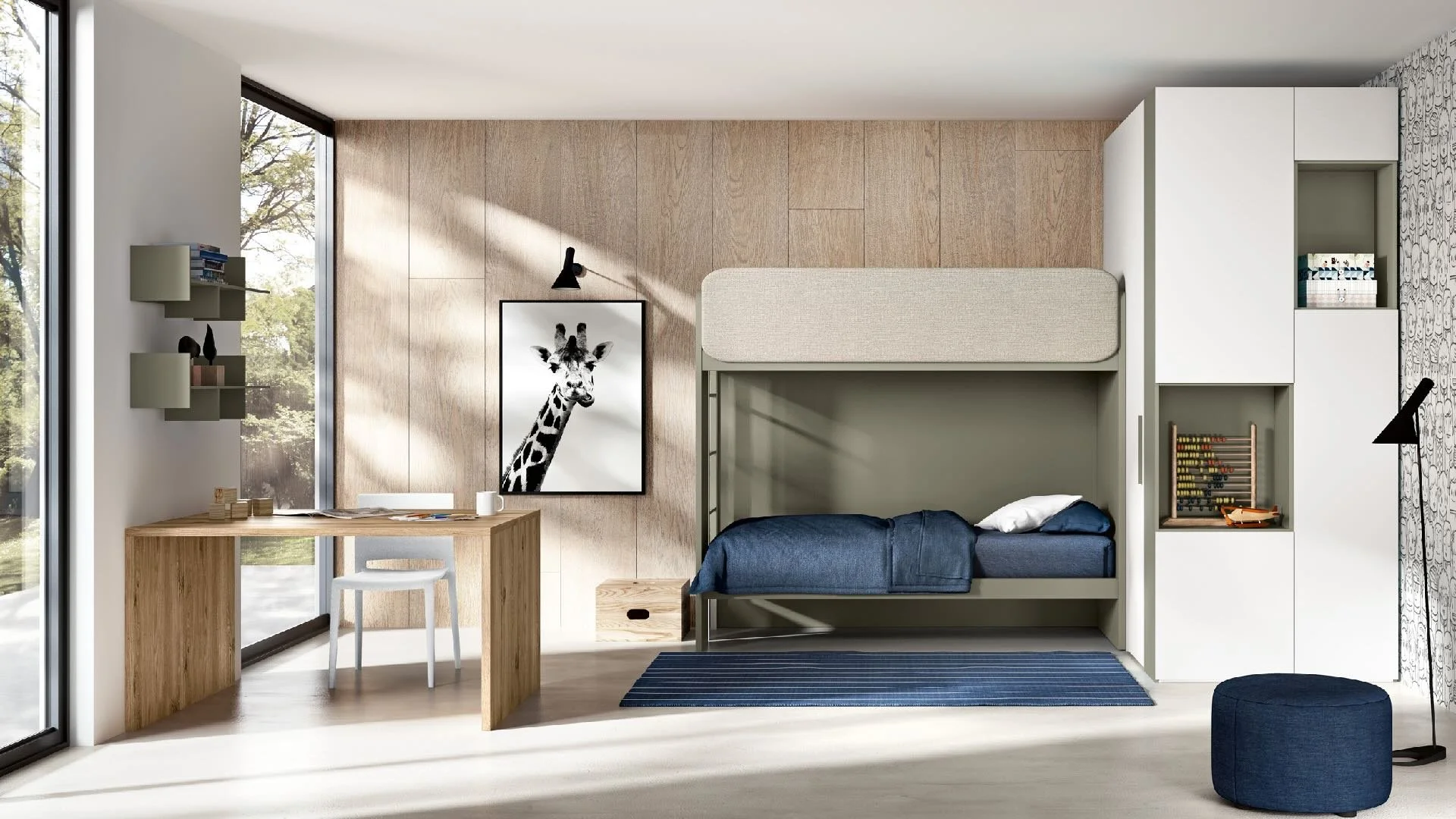 Siloma Set K17 Italian kids bunk bed with lower bed and storage unit – ArkNova Interiors Cyprus