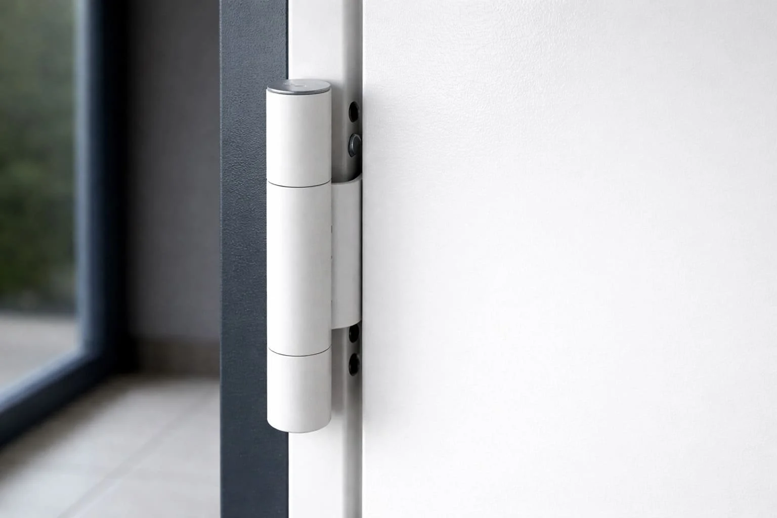 Novoferm Hinge E25.01 without spring Italian white cylindrical door hinge for fire-rated doors at ArkNova Interiors Paphos Cyprus